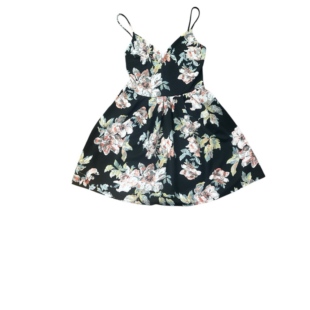 Soprano Juniors Floral Black Dress